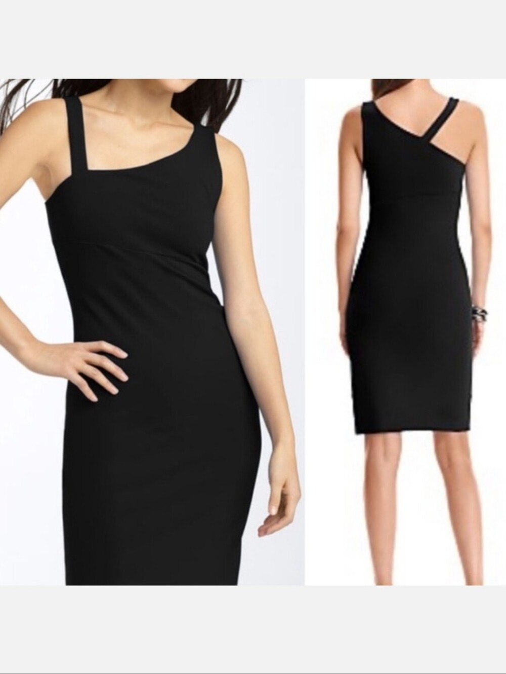 Diane Von Furstenberg Nomie Asymmetrical Dress In Black Size 8